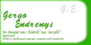 gergo endrenyi business card